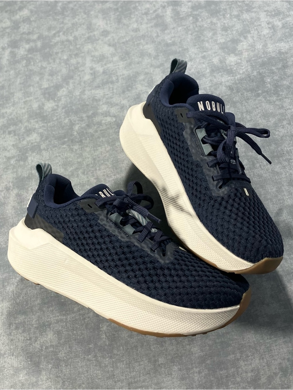 NOBULL Kids Navy Mesh Sneaker with Cream Sole